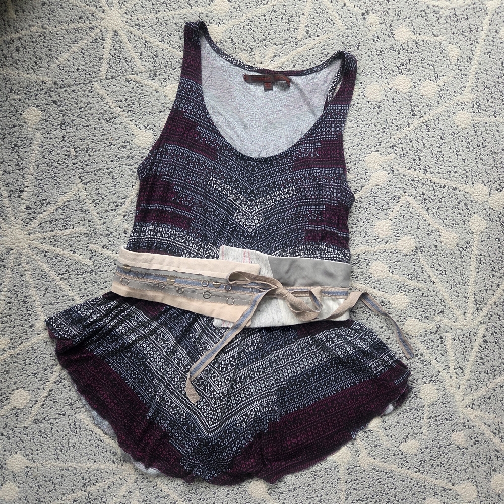 Anthropologie A Common Threads Boho Tank With funky Belt